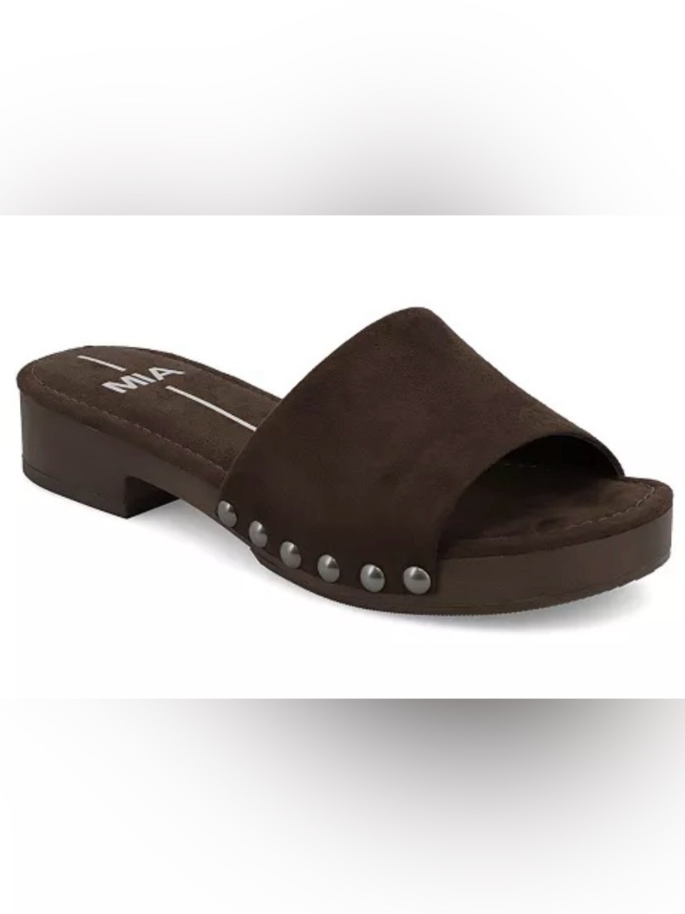 Women’s Mia Brown Stud Accent Slide Sandals